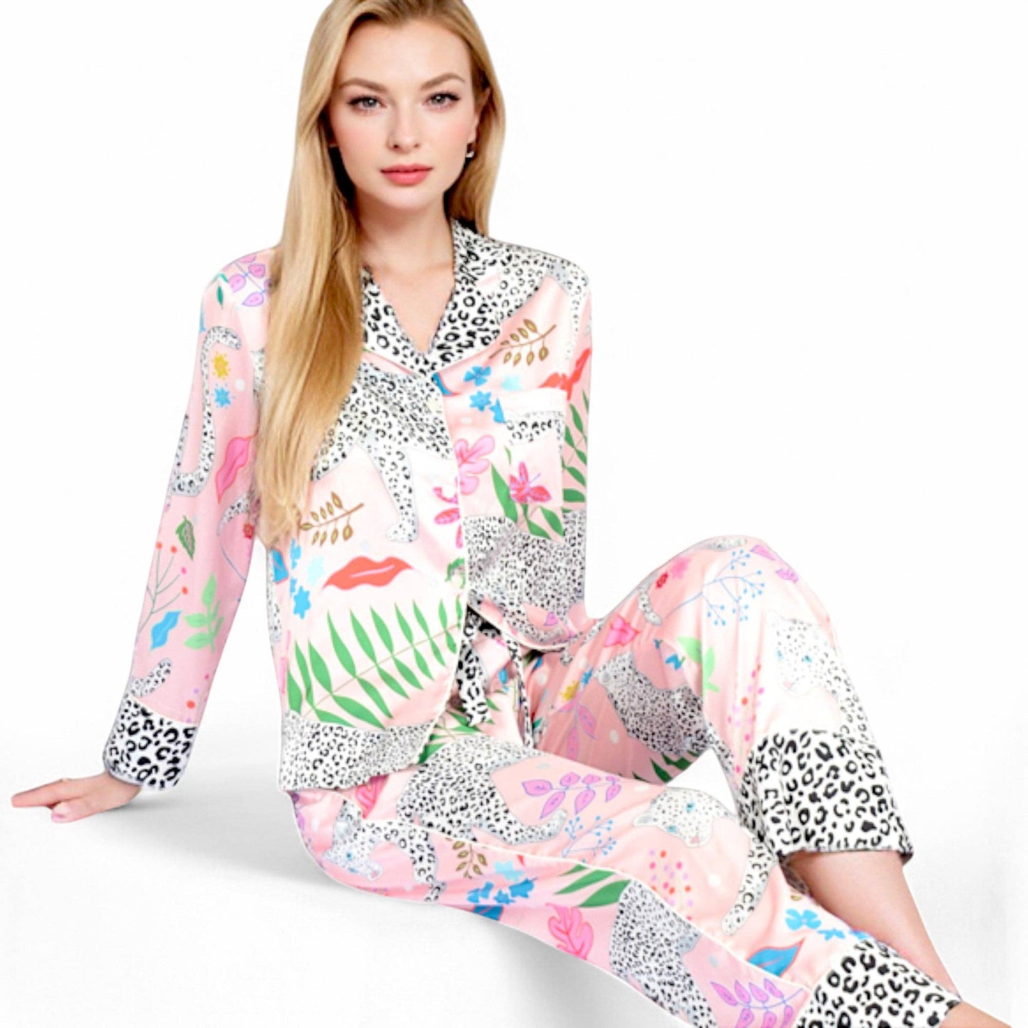 Pink Leopard Pajama Set