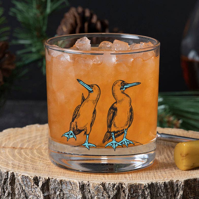 Blue-Footed Booby Rocks Glass | 11 oz Whiskey Glass