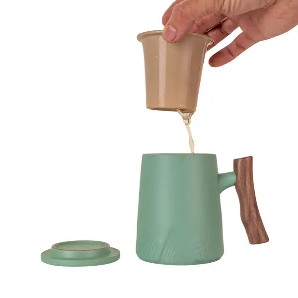 Porcelain Tea Mug with Infuser & Lid | 12 oz Loose Leaf Teacup
