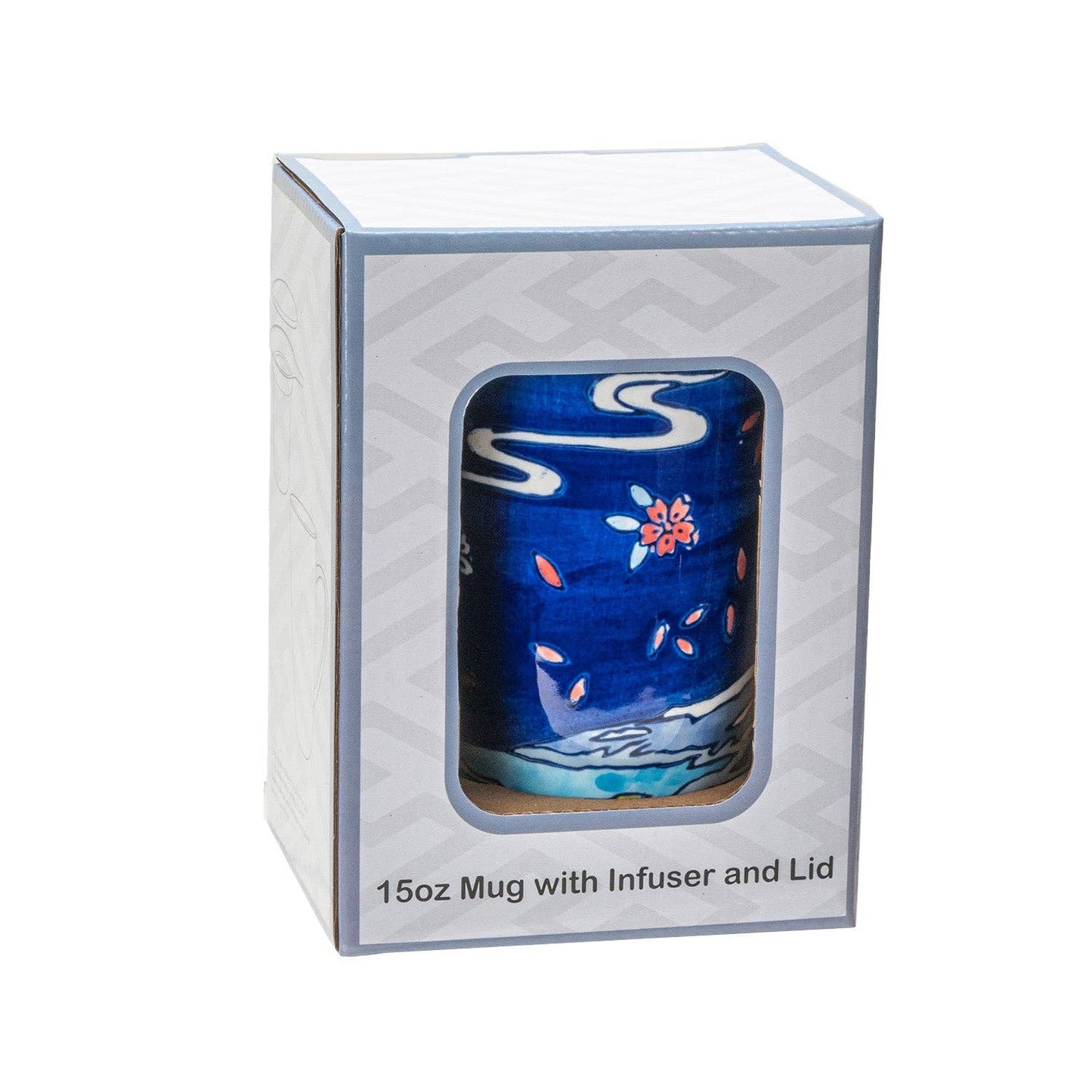 Fuji Mountain Porcelain Tea Mug with Infuser & Lid | 15 oz