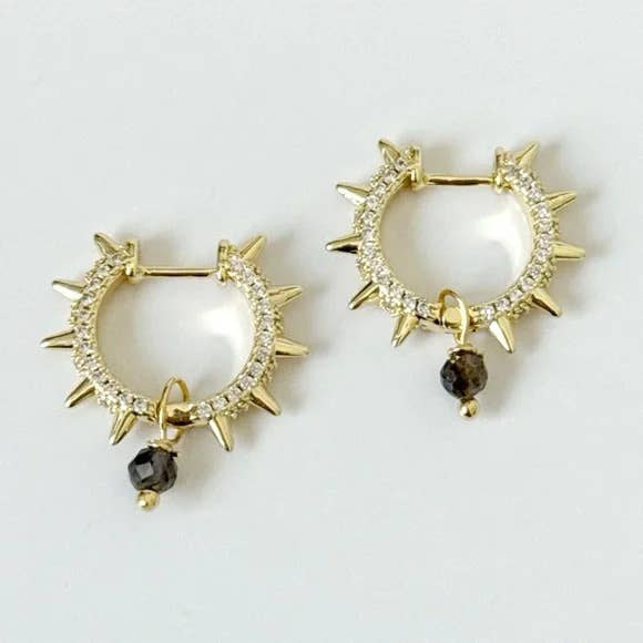 Iolite Spiked Hoops
