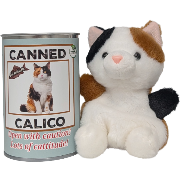 Snickerdoodle the Canned Calico Cat - Plush Toy in a Can