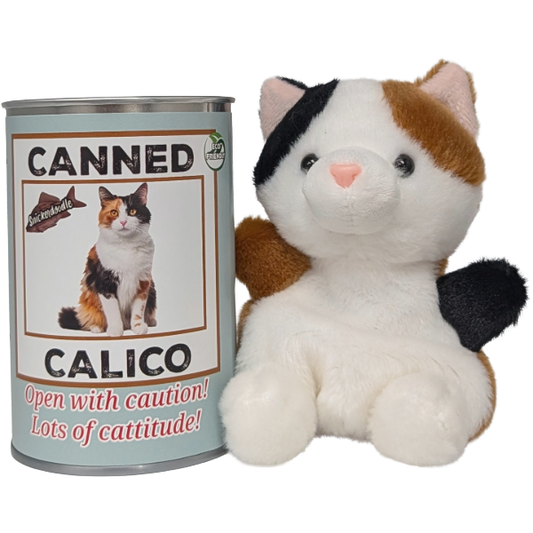 Snickerdoodle the Canned Calico Cat - Plush Toy in a Can