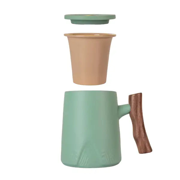 Porcelain Tea Mug with Infuser & Lid | 12 oz Loose Leaf Teacup