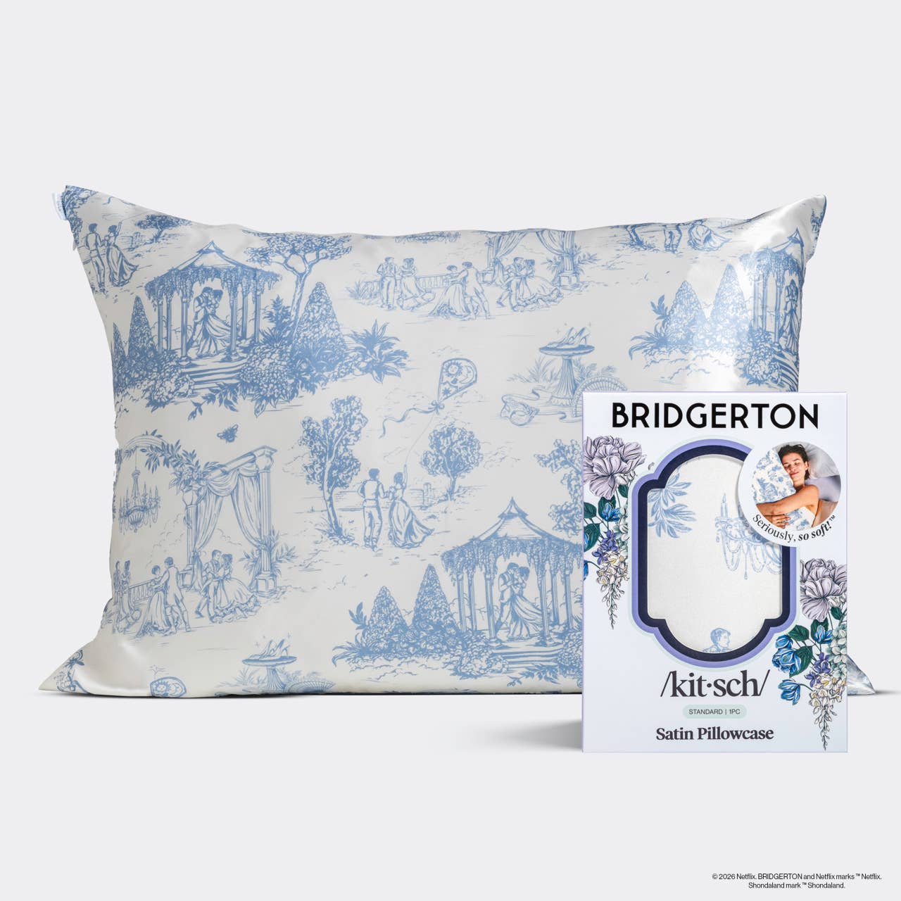 Bridgerton Reversible Satin Pillowcase | Queen/Standard 26" x 19"