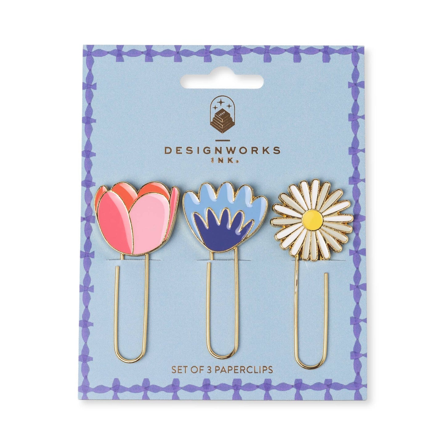 Floral Paper Clip Set | Set of 3 Gold Bookmark Paper Clips