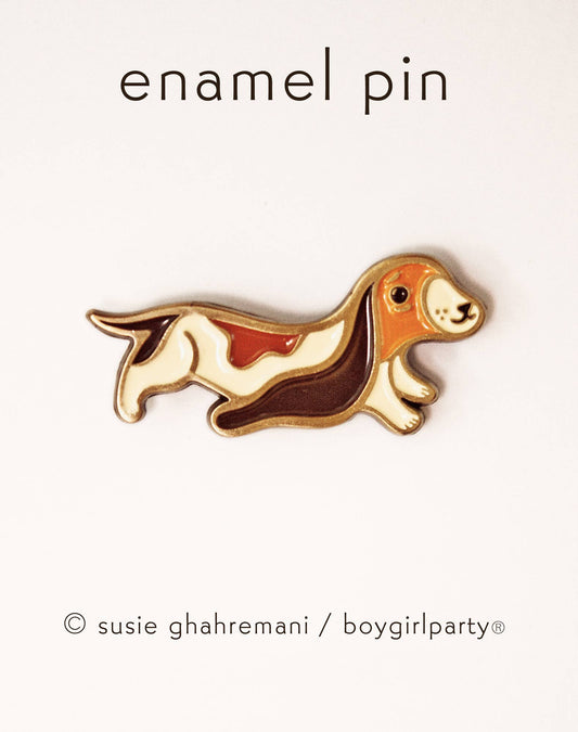 Basset Hound Enamel Pin – Dog brooch