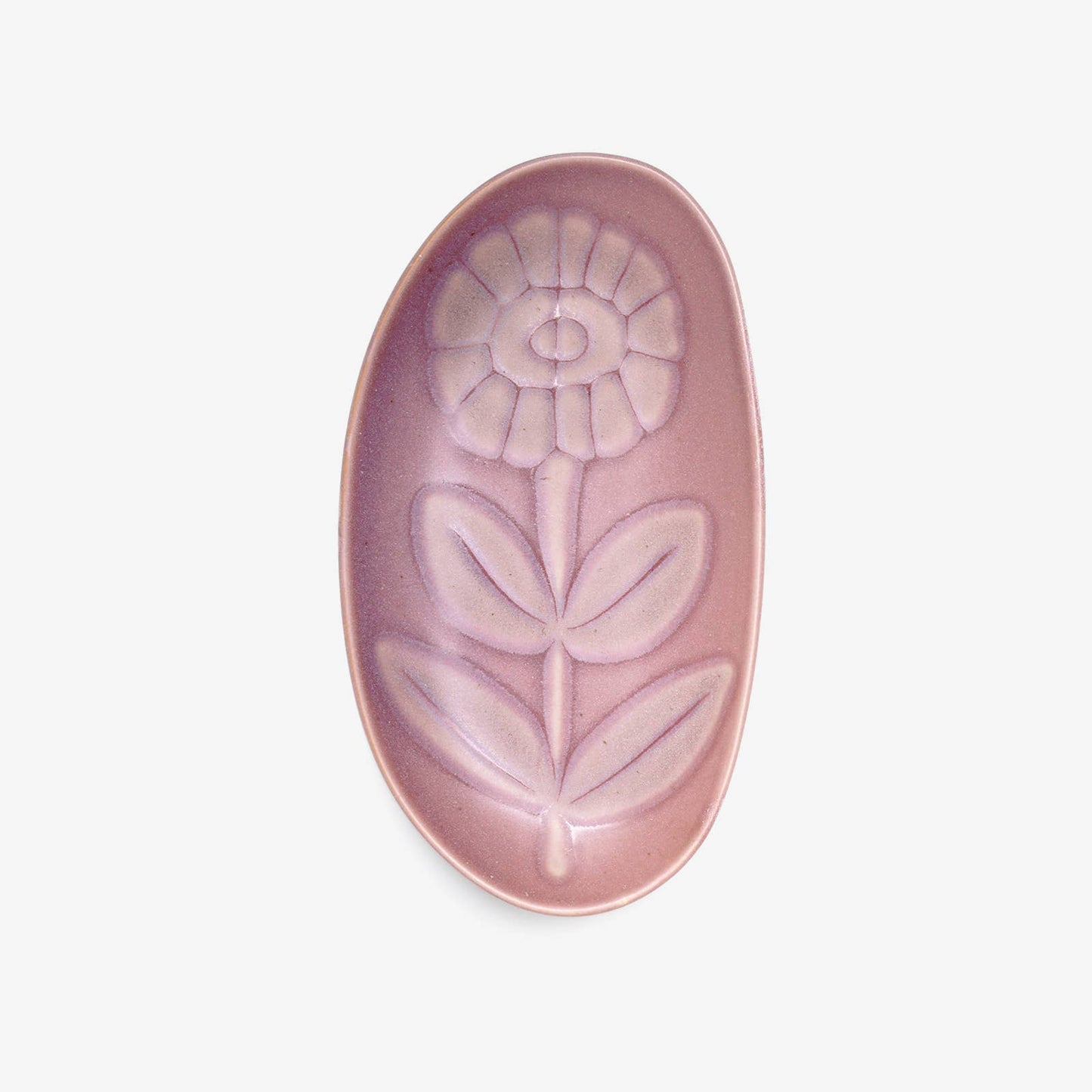 Purple Floral Oval Ceramic Trinket Tray | Ring Dish & Jewelry Holder