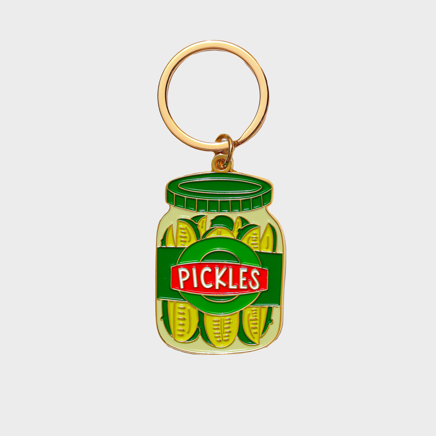 Pickle Jar Enamel Keychain & Bag Charm