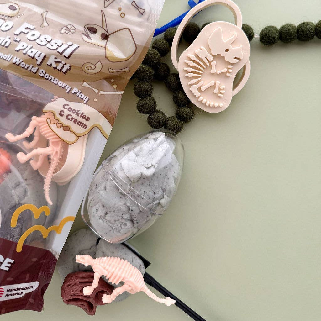 Dino Fossil Dig KidDough Sensory Play Kit | Cookies & Cream Sensory Dough