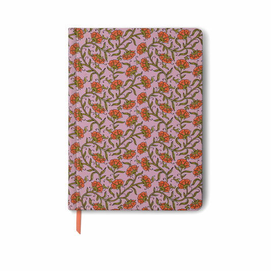 Pink Vintage Floral Jumbo Soft Touch Journal | Large Hardcover Lined Notebook