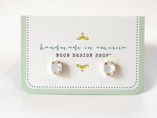 White Opal Studs