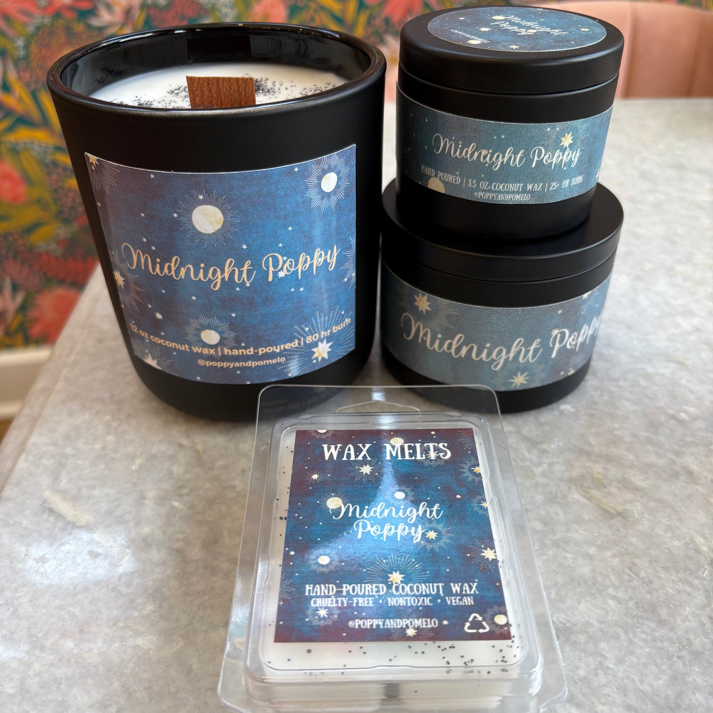Midnight Poppy Candle