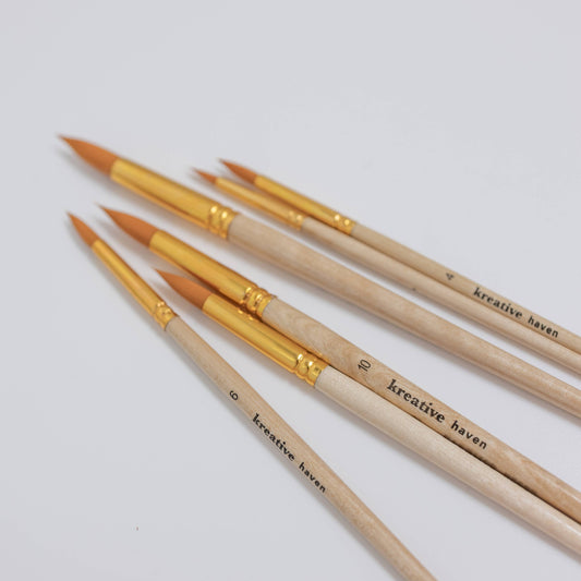 Round Tip Watercolor Brush Set