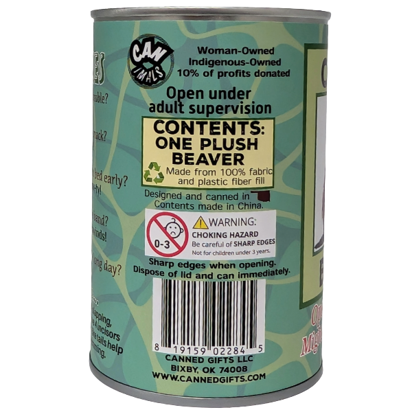 Chipper the Canned Beaver - Plush Toy in a Can