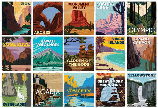 National Parks 100-Piece Puzzle | Eco-Friendly Cube Puzzle