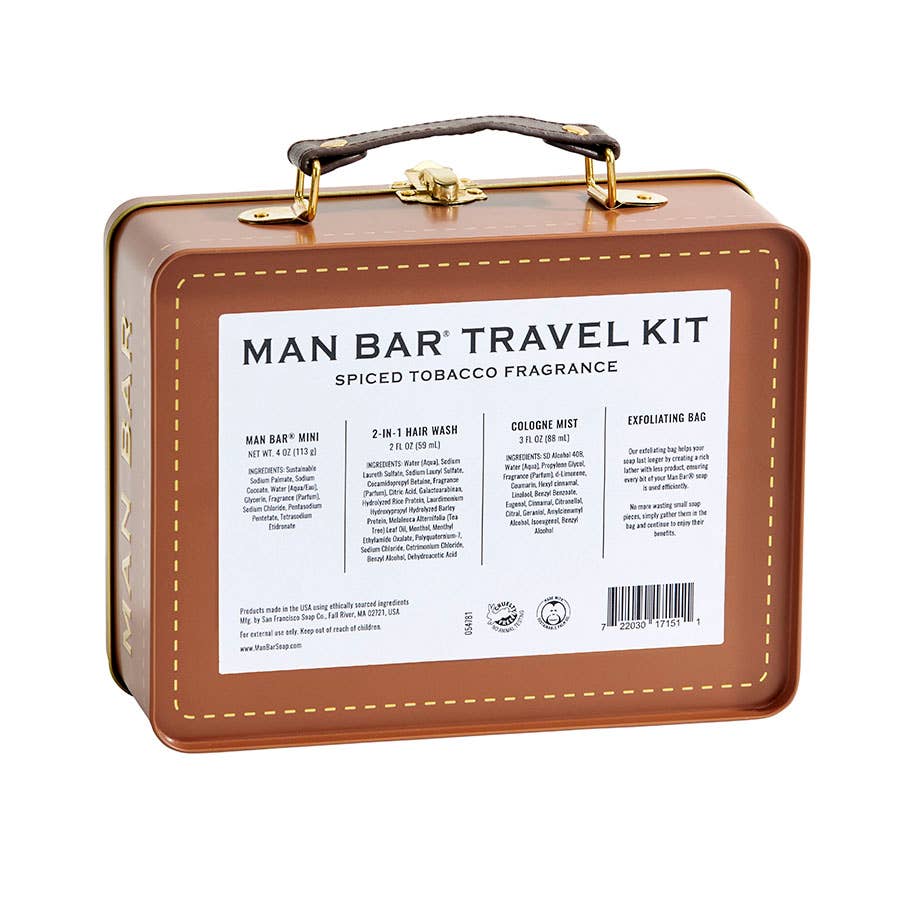 Man Bar Travel Tin Grooming Kit - Spiced Tobacco