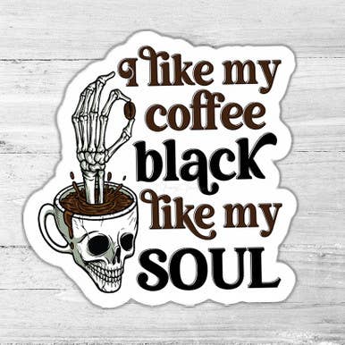 I Like My Coffee Black Sticker