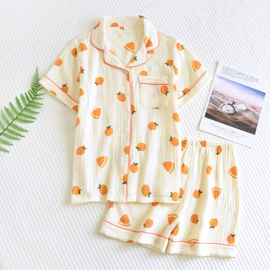 Fruit Pattern Cotton Pajama Set