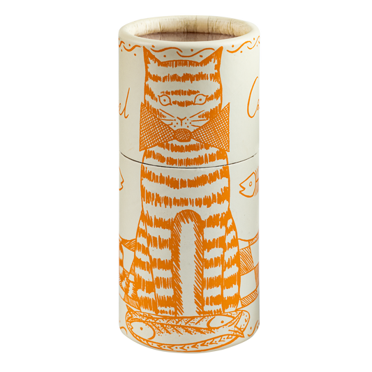 Cat & Mackerel Safety Matches | Decorative Match Cylinder with 80 Matches