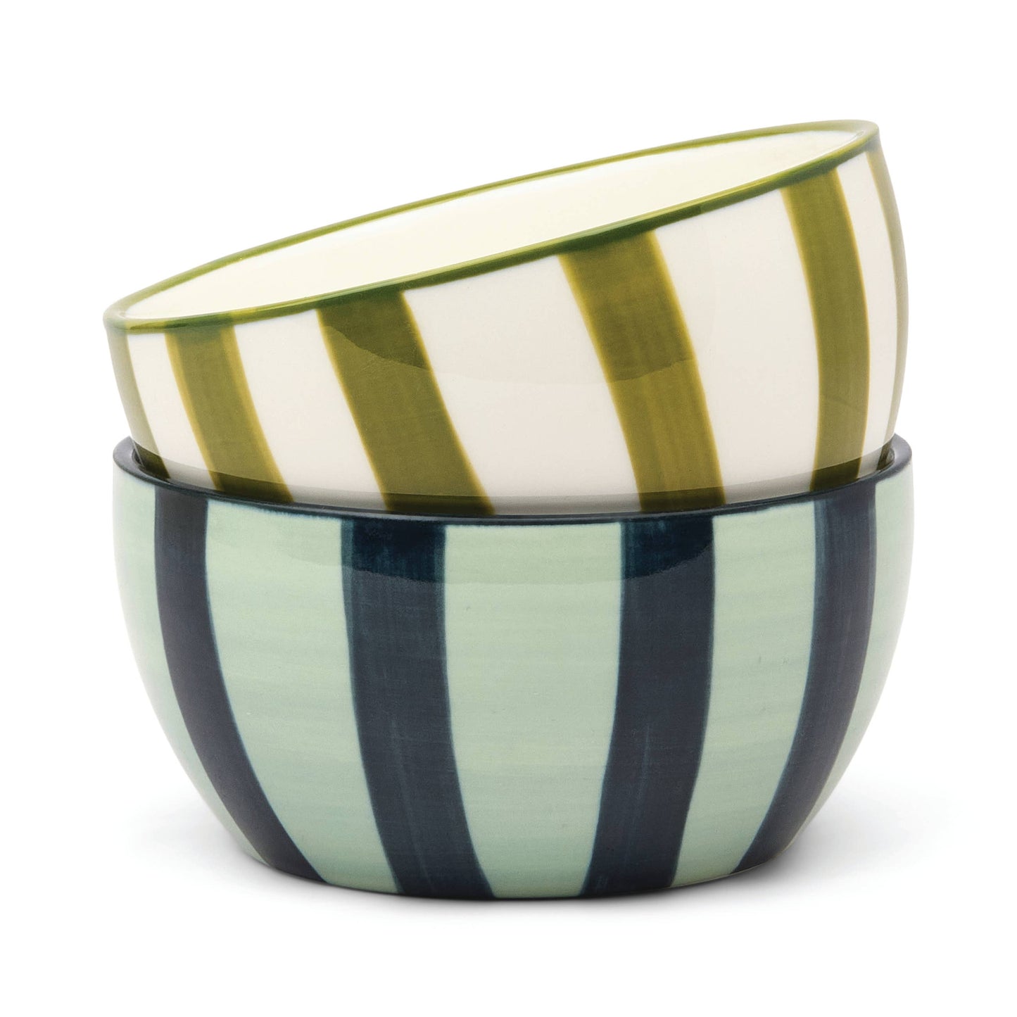 Bella Green Ceramic Dipping Bowl Set | Serving Bowls (Set of 2)