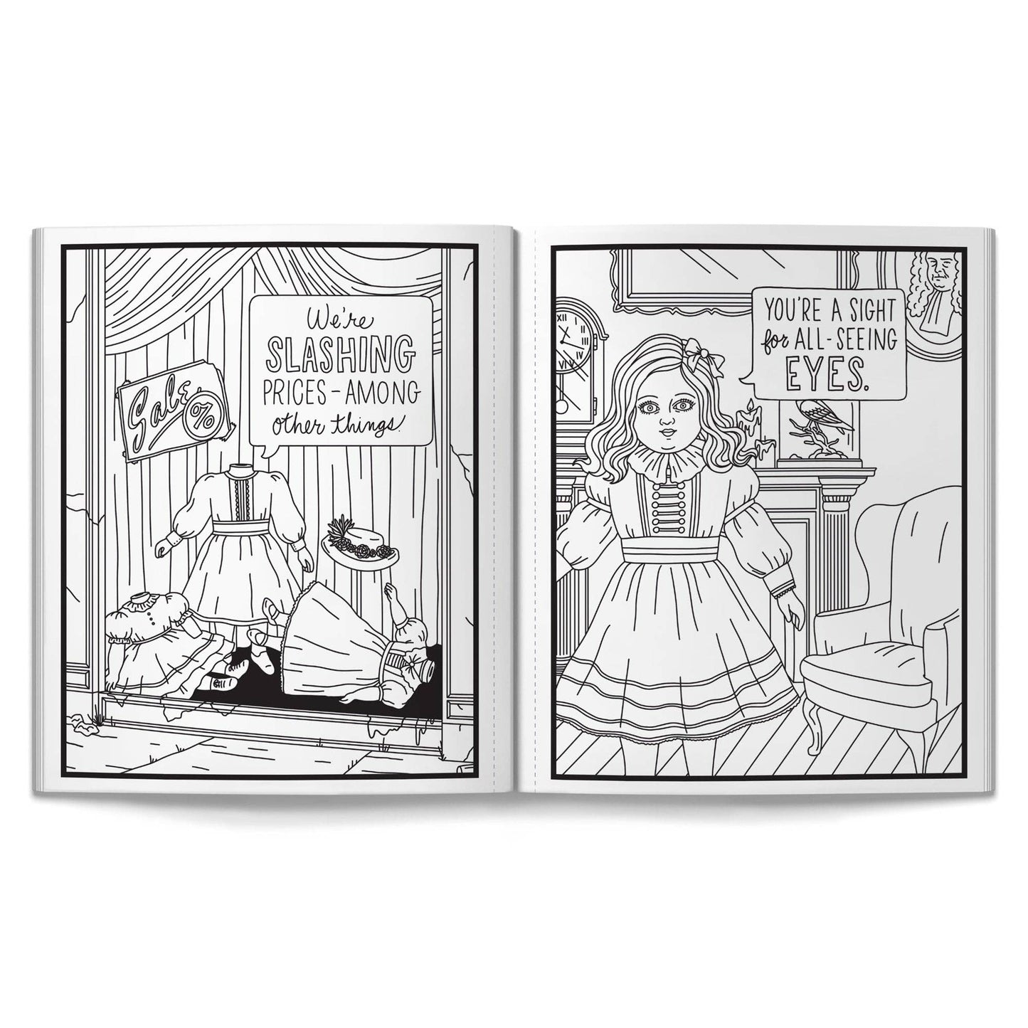 Haunted Dolls Coloring Book | Creepy Gothic Adult Coloring Book