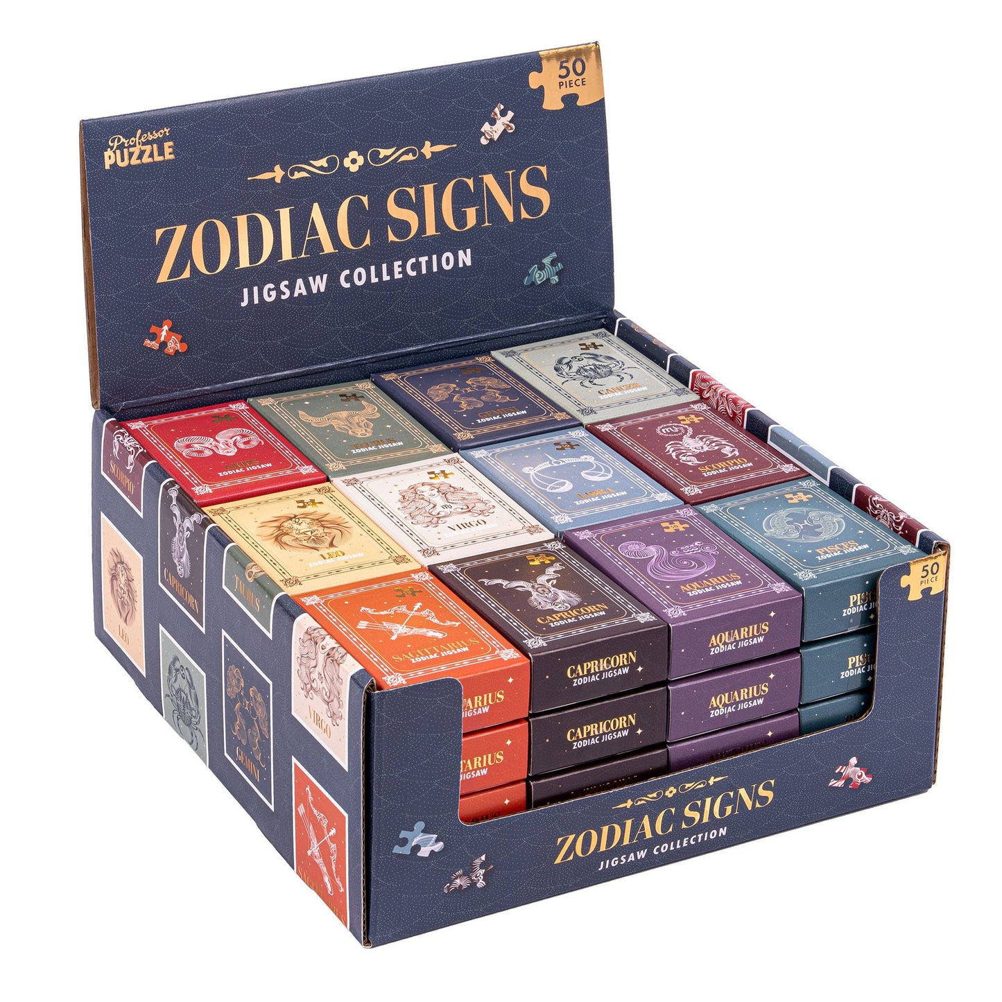 Zodiac Sign Mini Jigsaw Puzzles – 50-Piece Astrology Art