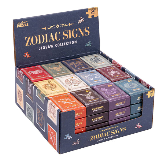 Zodiac Sign Mini Jigsaw Puzzles – 50-Piece Astrology Art