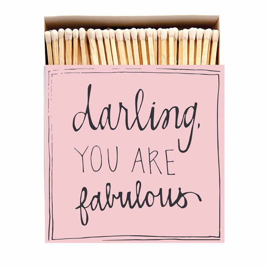 Darling You Are Fabulous Safety Matches | Pink Decorative Matchbox with 125 Matches