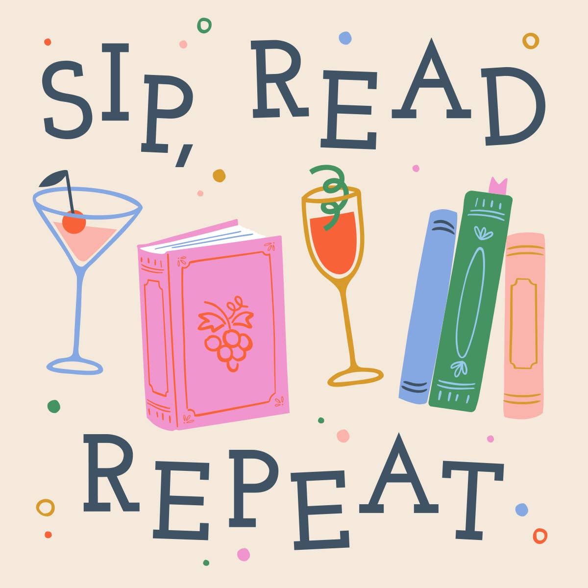 Sip Read Funny Cocktail Napkins | 20-Pack Party Napkins