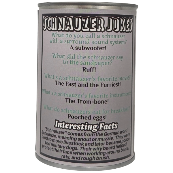 Scruffy the Canned Schnauzer - Dog Plush Toy in a Can