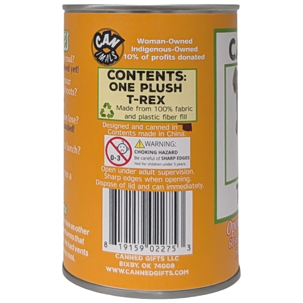 Rumble the Canned T-Rex - Dinosaur Plush Toy in a Can