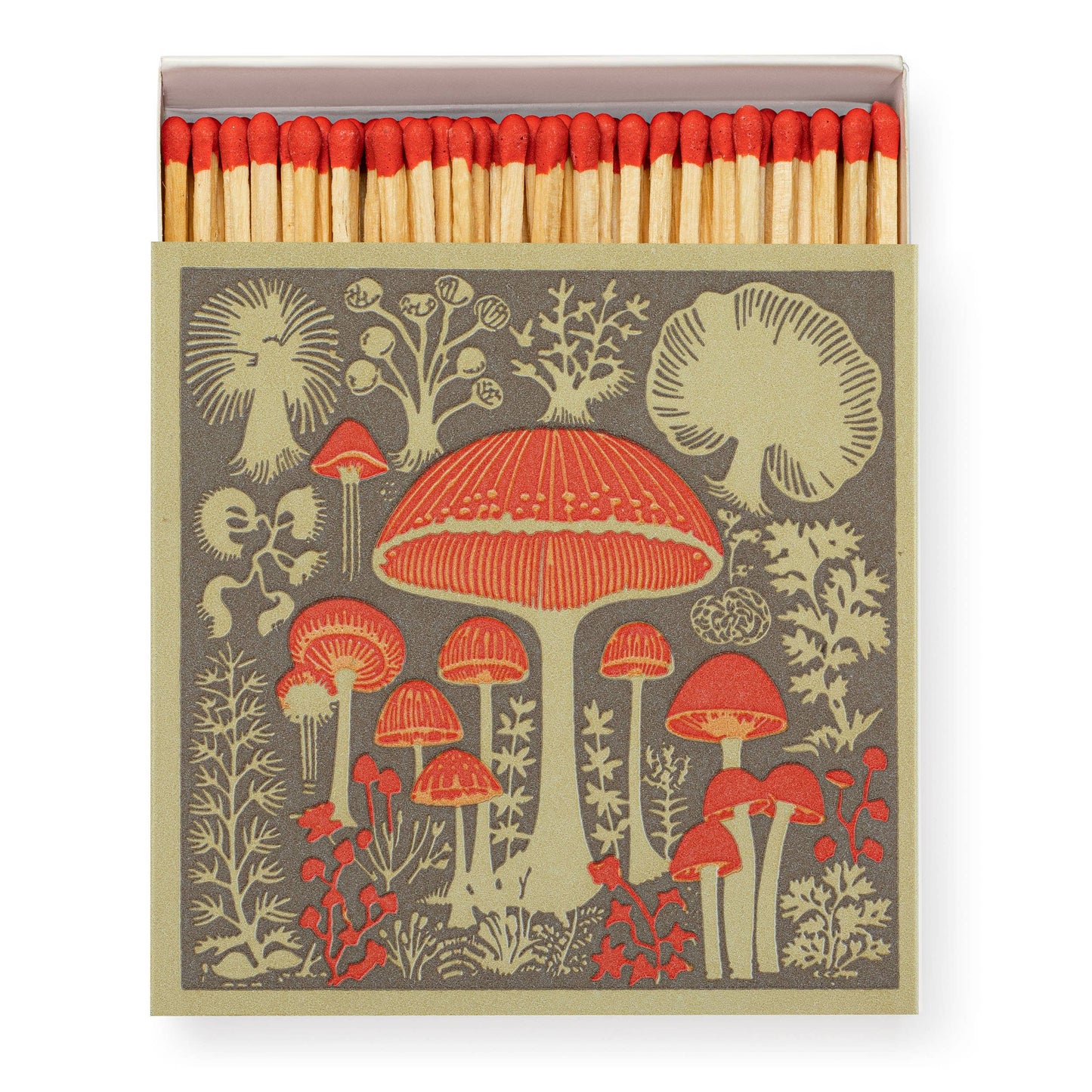 Wild Mushroom Safety Matches | Decorative Matchbox with 125 Matches