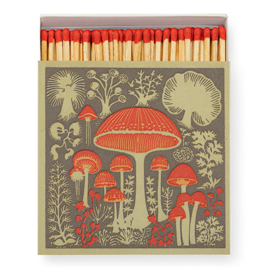 Wild Mushroom Safety Matches | Decorative Matchbox with 125 Matches