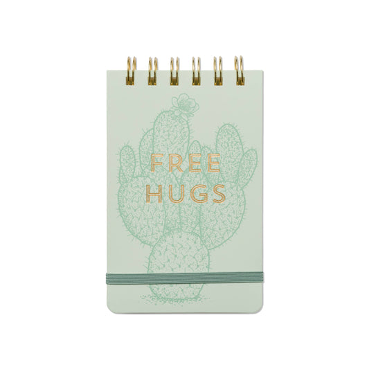 Free Hugs Cactus Vintage Sass Wire Notepad | Lined Pocket Notebook