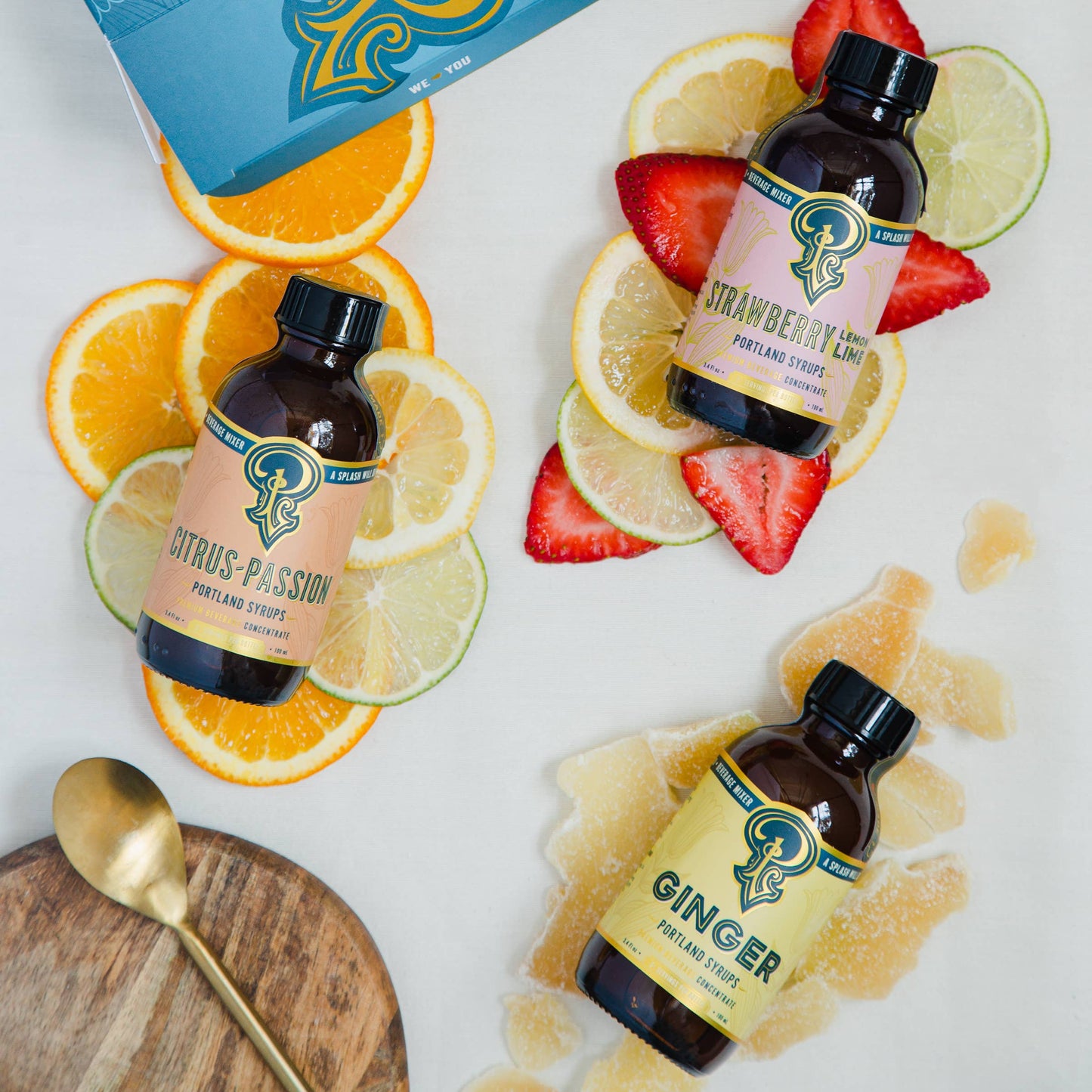 Cocktail & Mocktail Mixer Gift Set | Ginger, Strawberry Lemon Lime & Passionfruit Citrus