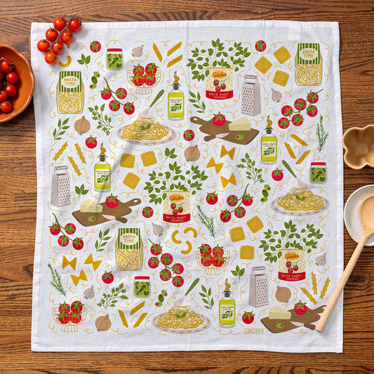 Pasta Night Tea Towel – Food Lover Kitchen Towel Decor