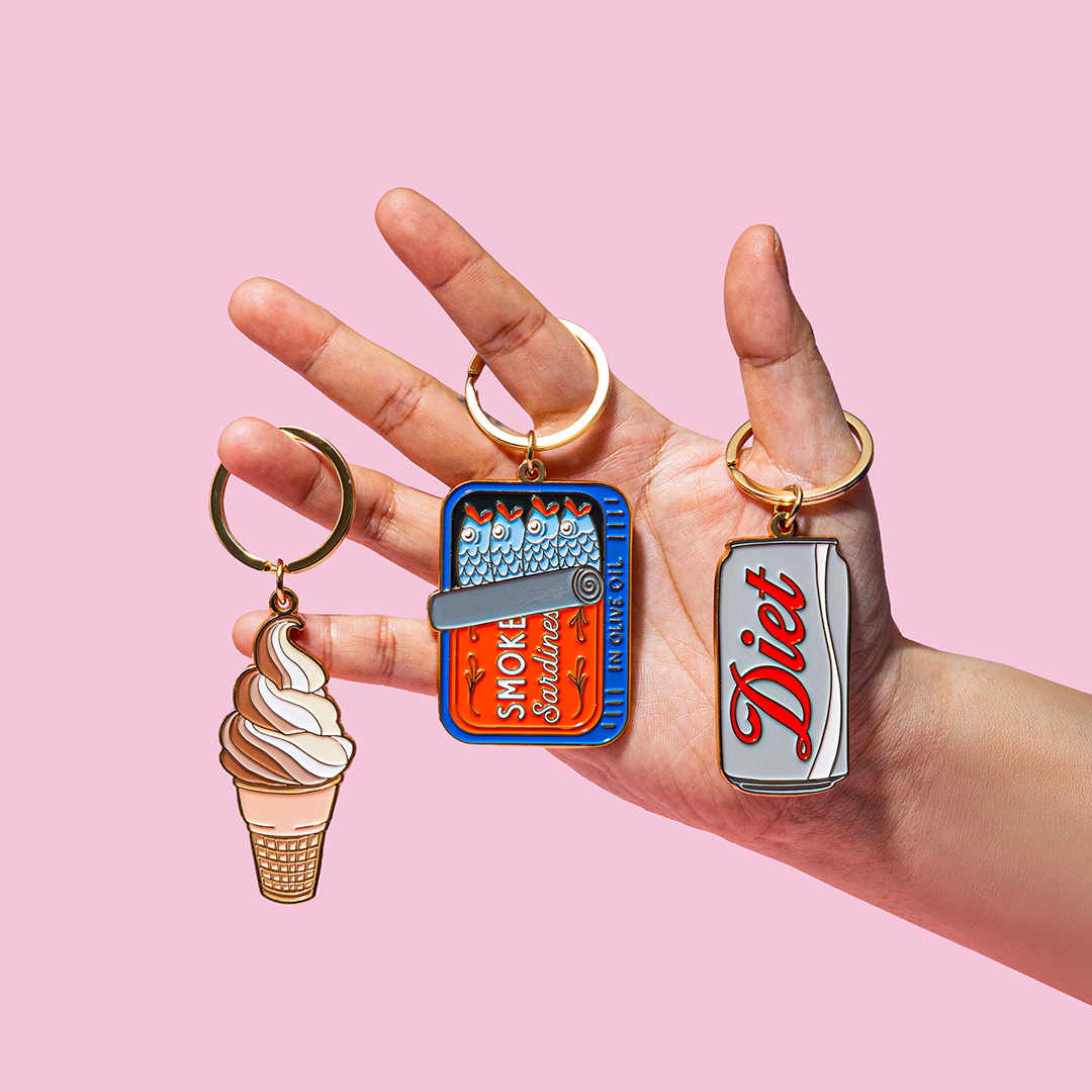 Diet Soda Can Enamel Keychain | Cute Retro Drink Bag Charm