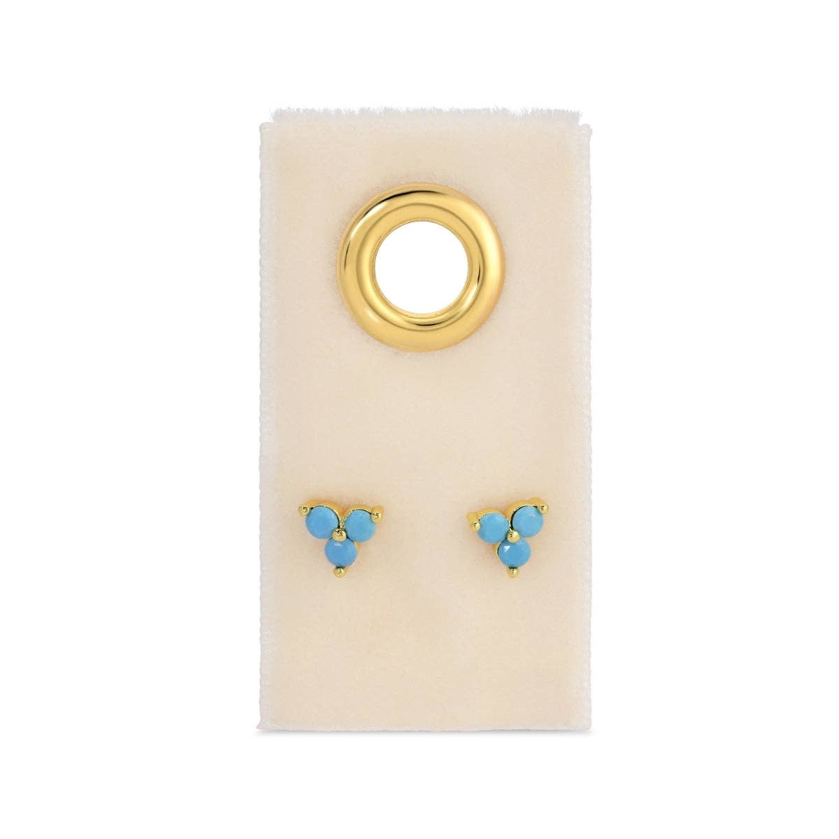Light Blue Triple Cluster Stud Earrings