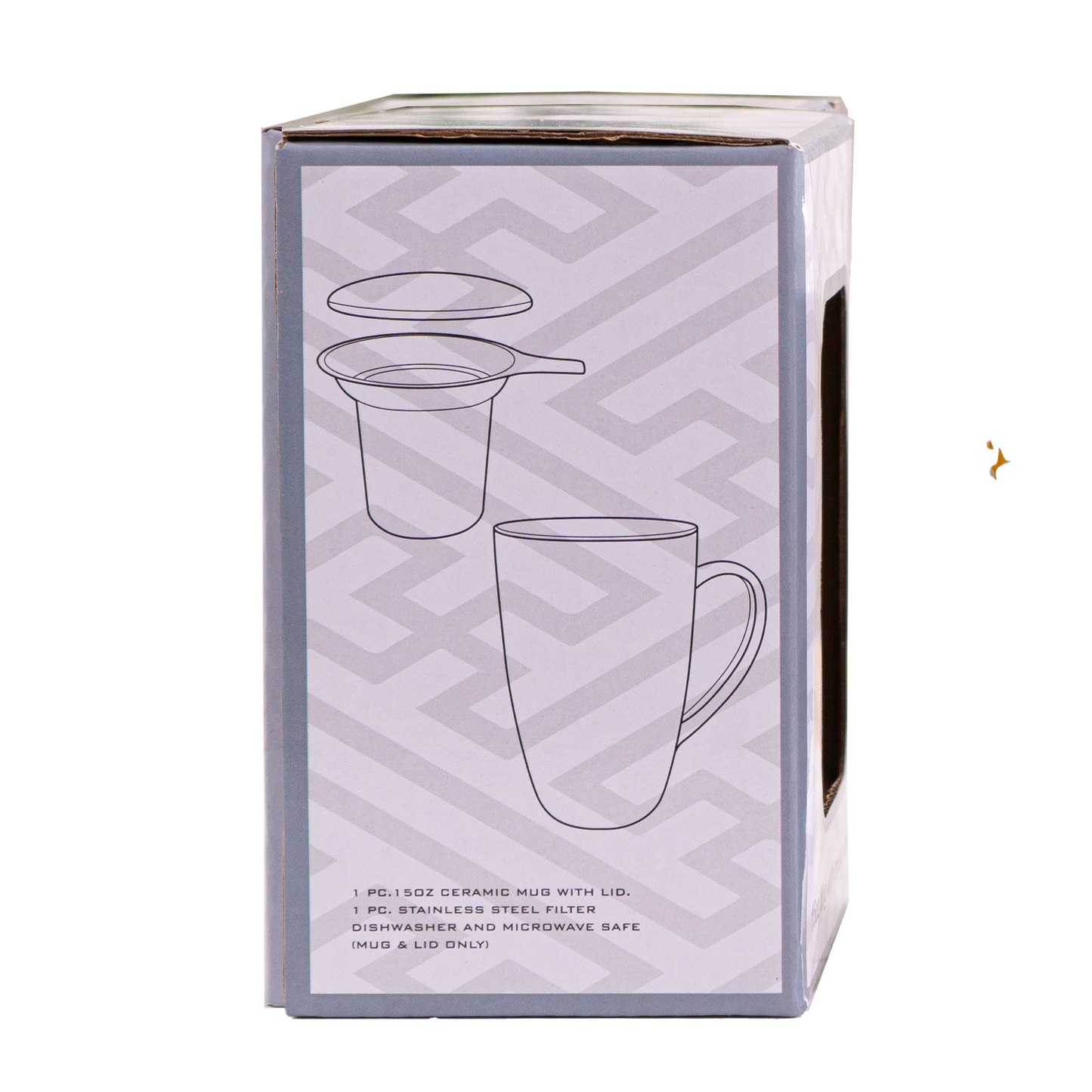Festival Fan Porcelain Tea Mug with Infuser & Lid | 15 oz Teacup