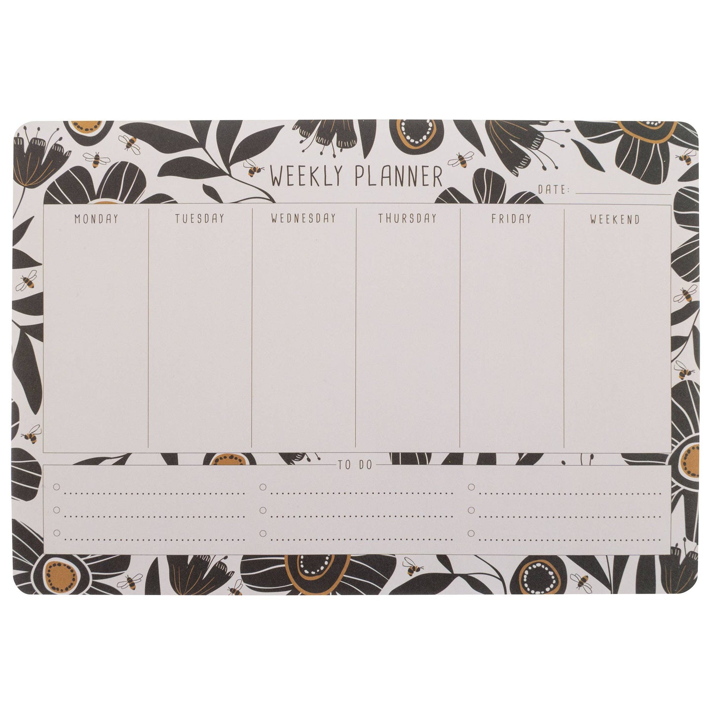 Bee Weekly Desk Pad