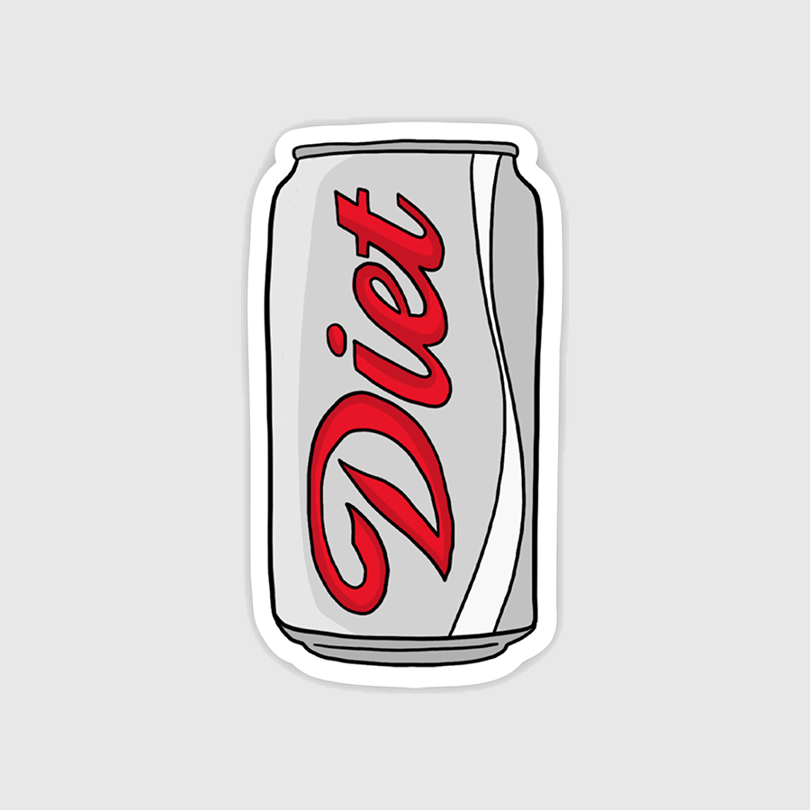 Diet Soda Can Sticker | Waterproof Vinyl Decal for Soda Lovers