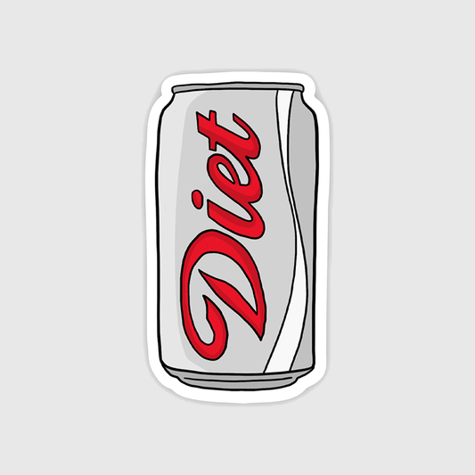 Diet Soda Can Sticker | Waterproof Vinyl Decal for Soda Lovers