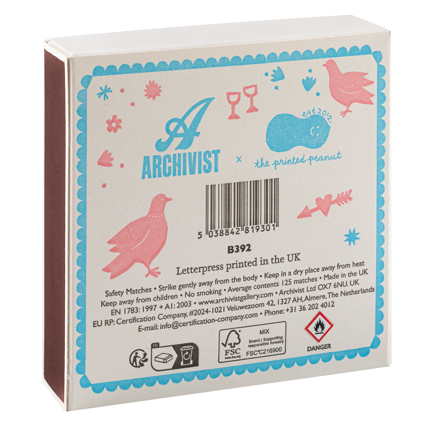 Love Perfect Match Safety Matches | Dove Decorative Matchbox with 125 Matches