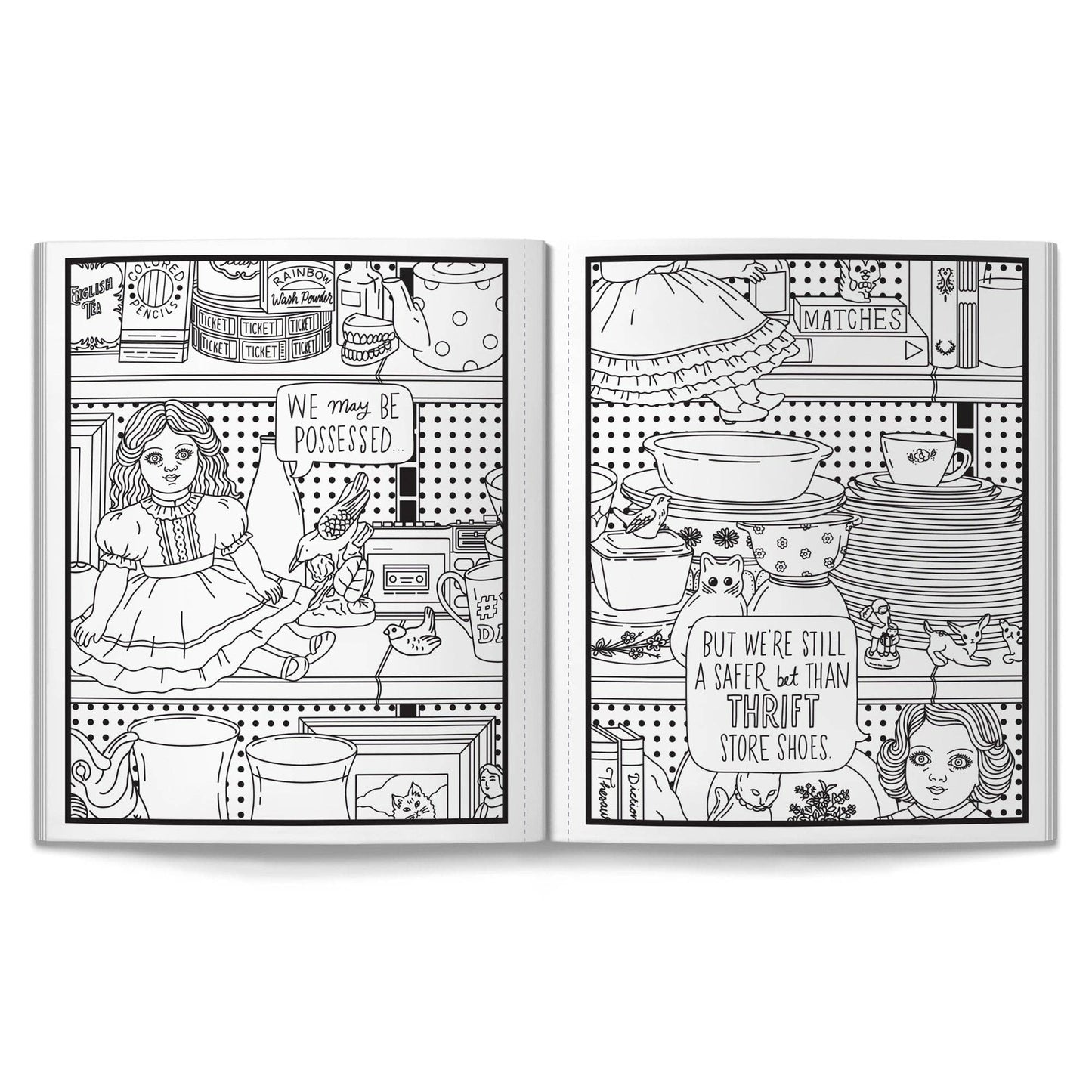 Haunted Dolls Coloring Book | Creepy Gothic Adult Coloring Book