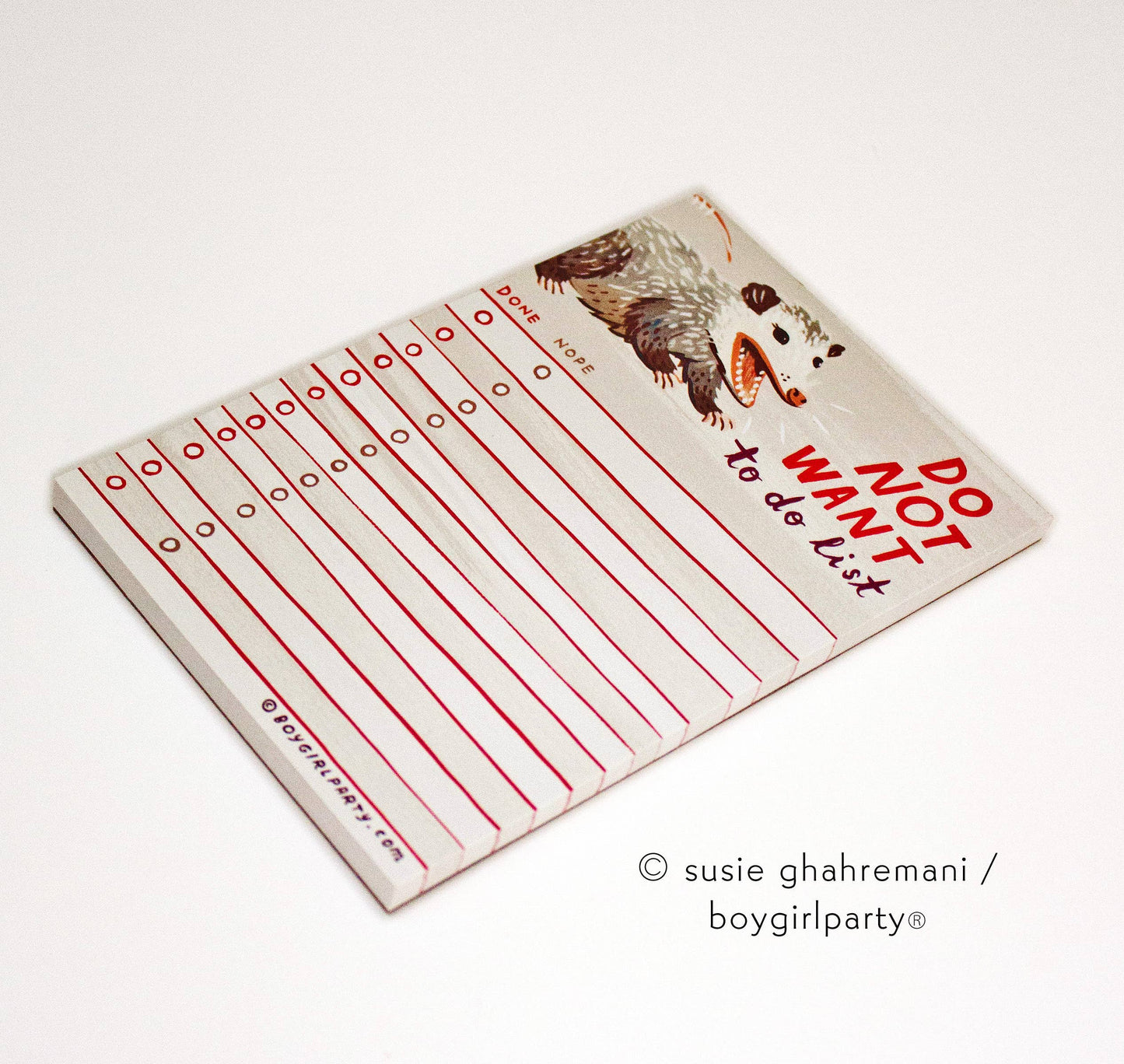 Opossum To Do List Notepad