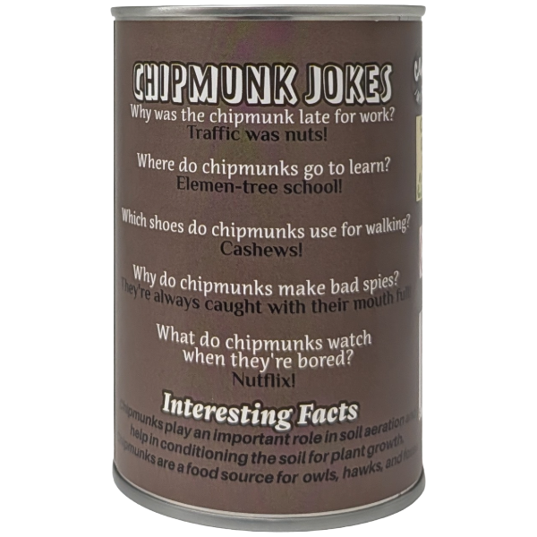 Peanut the Canned Chipmunk - Plush Toy in a Can