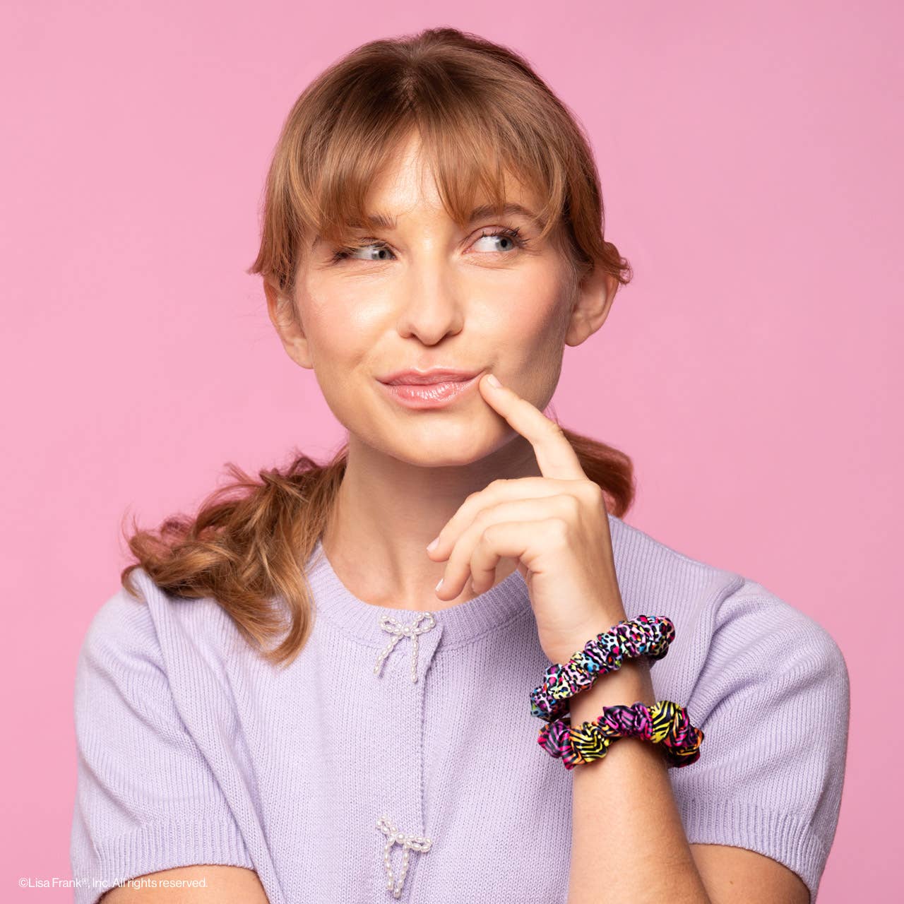 Lisa Frank Ruched Satin Scrunchies