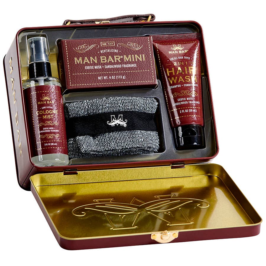 Man Bar Travel Tin Grooming Kit - Exotic Musk & Sandalwood