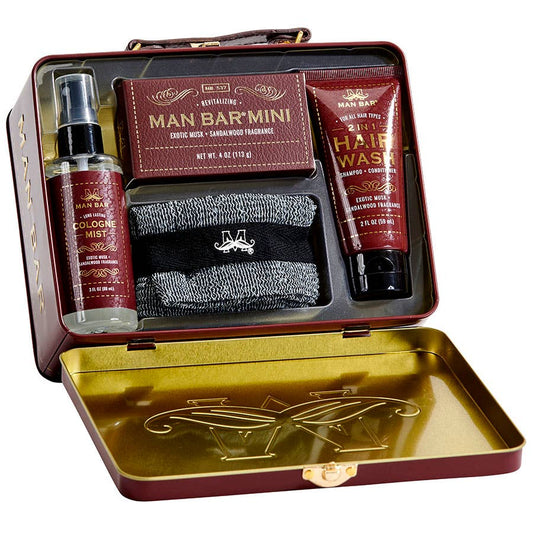 Man Bar Travel Tin Grooming Kit - Exotic Musk & Sandalwood